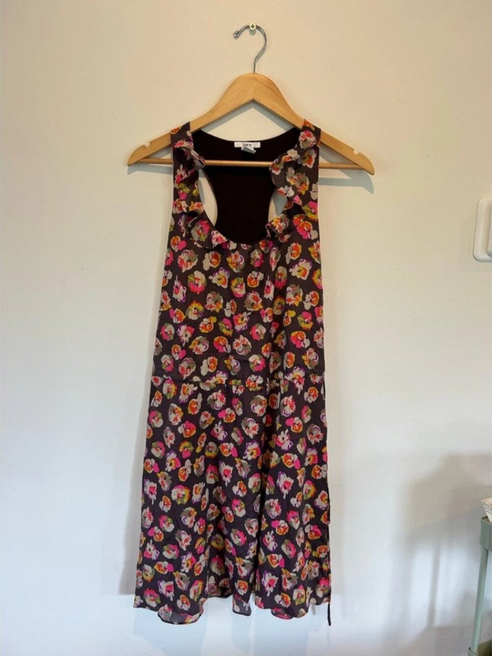 Bar III womens dress size S tank floral print cinch lined